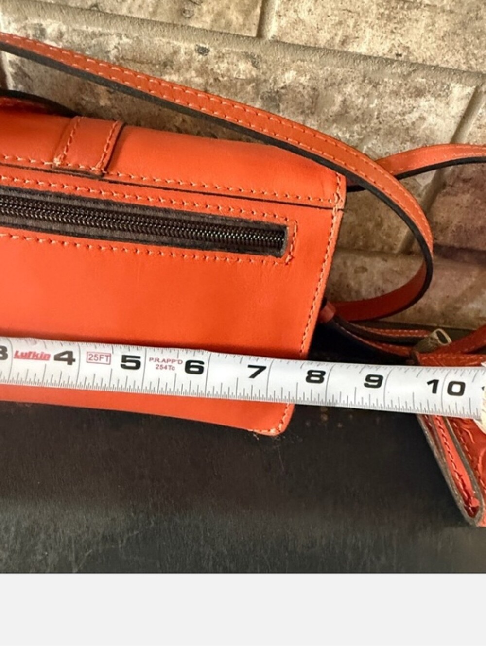 Patricia Nash Orange Tooled Floral Leather Crossbody Bag - Picture 14 of 16
